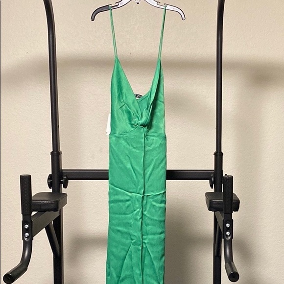 NWT Zara Green Knotted Slip Dress - Picture 11 of 15
